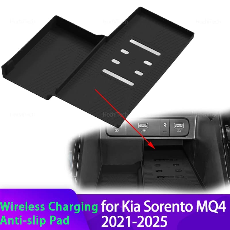 Tappetino in silicone per ricarica wireless per Kia Sorento MQ4 2021-2023 2024 2025 Caricatore di controllo centrale Copertura protettiva Tappetino antiscivolo