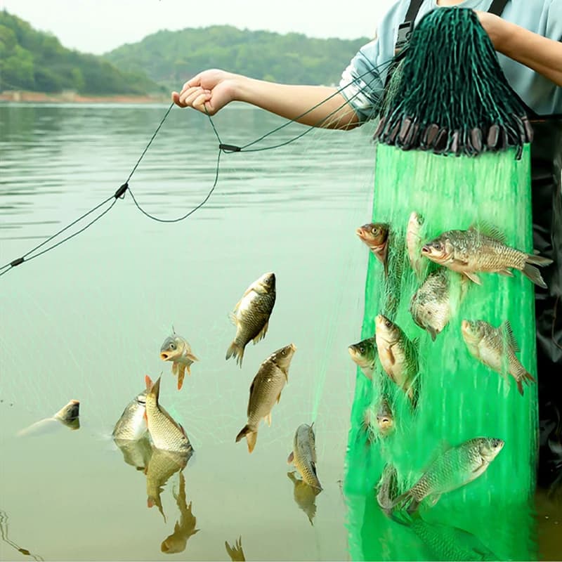 Rete da pesca lunga 100 m a strato singolo Filo di nylon addensato Rete da imbrocco durevole adatta per pesci grandi Altezza 3 m