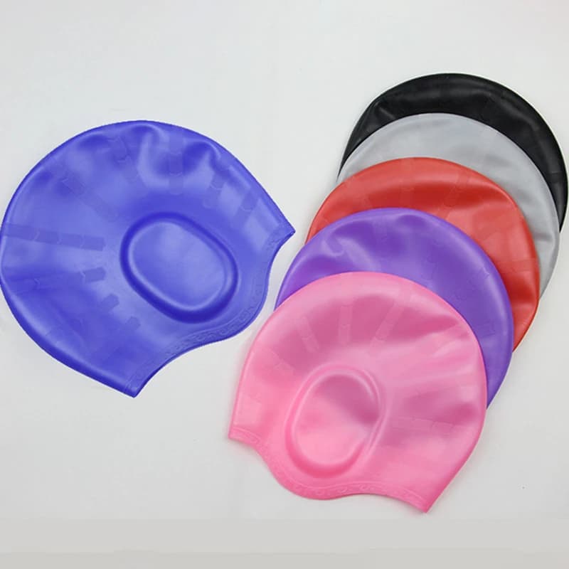 Nuovi Cappelli da Nuoto Elastici per Adulti, Uomo e Donna, Impermeabili, Protezione Orecchie, per Capelli Lunghi, Cappello da Immersione in Silicone Grande