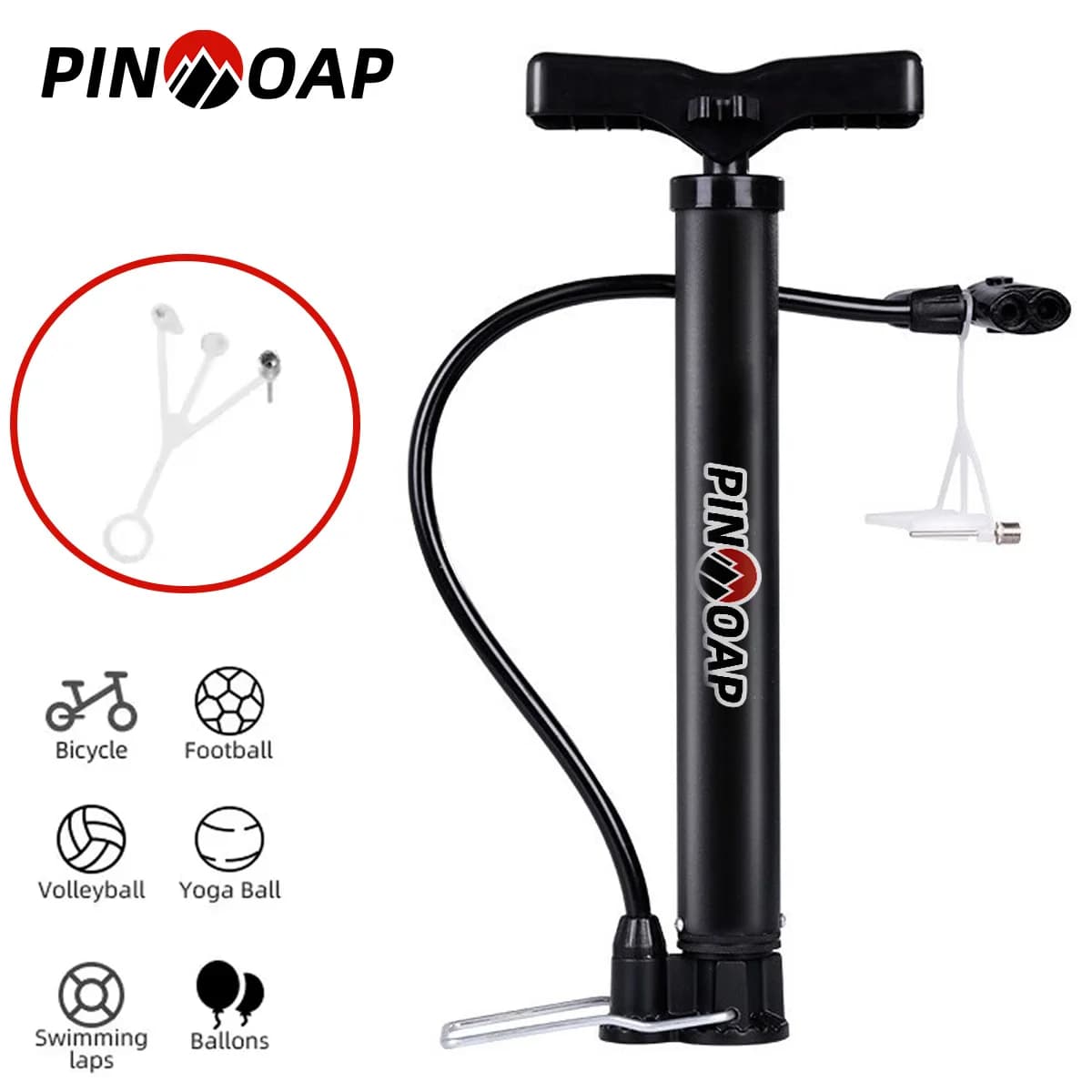 Pompa di gonfiaggio per bicicletta Pompa a pedale per bicicletta multiuso adatta per bicicletta Basket Pallavolo Palloncino Cerchio di nuoto 1PC