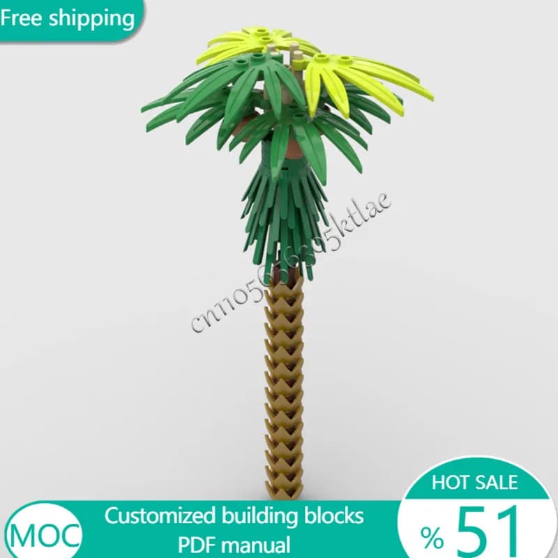 43 pezzi alberi palmo MOC personalizza blocchi modulari design creativo giocattolo educativo per l'apprendimento STEM regalo giocattolo di assemblaggio fai da te