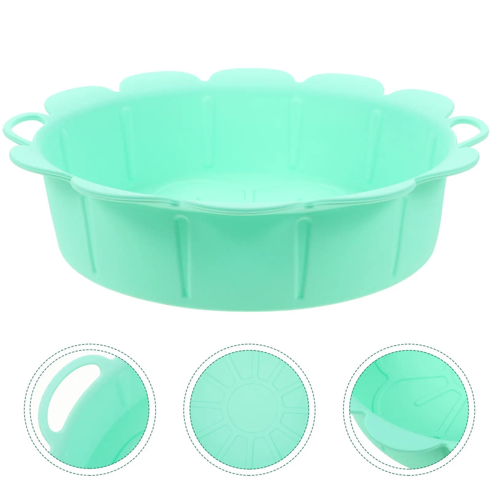 Air Frying Basket with Silicone Coating, Multifunction, Non-stick, Heat Resistant, Reusable, Washable, Cooking Mat, Air Frying Accessories