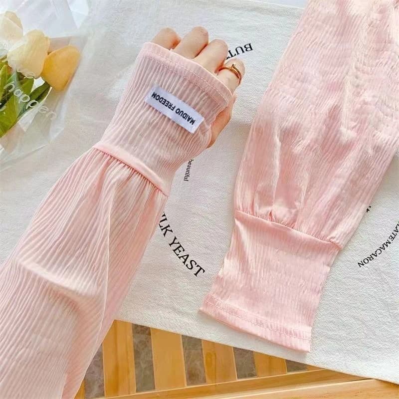Ice silk sunscreen sleeves, solid color, simple Korean version, driving, cycling, sun shading, UV protection, summer