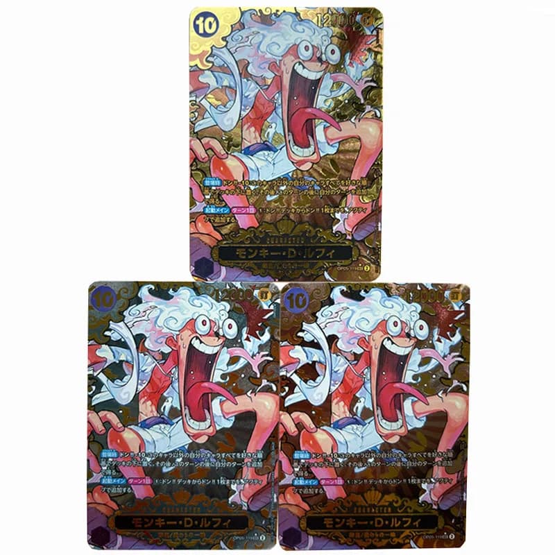 3pcs/set One Piece Monkey D. Luffy DIY self-made Color Flash Card Anime Game Collection Card Gift Toy