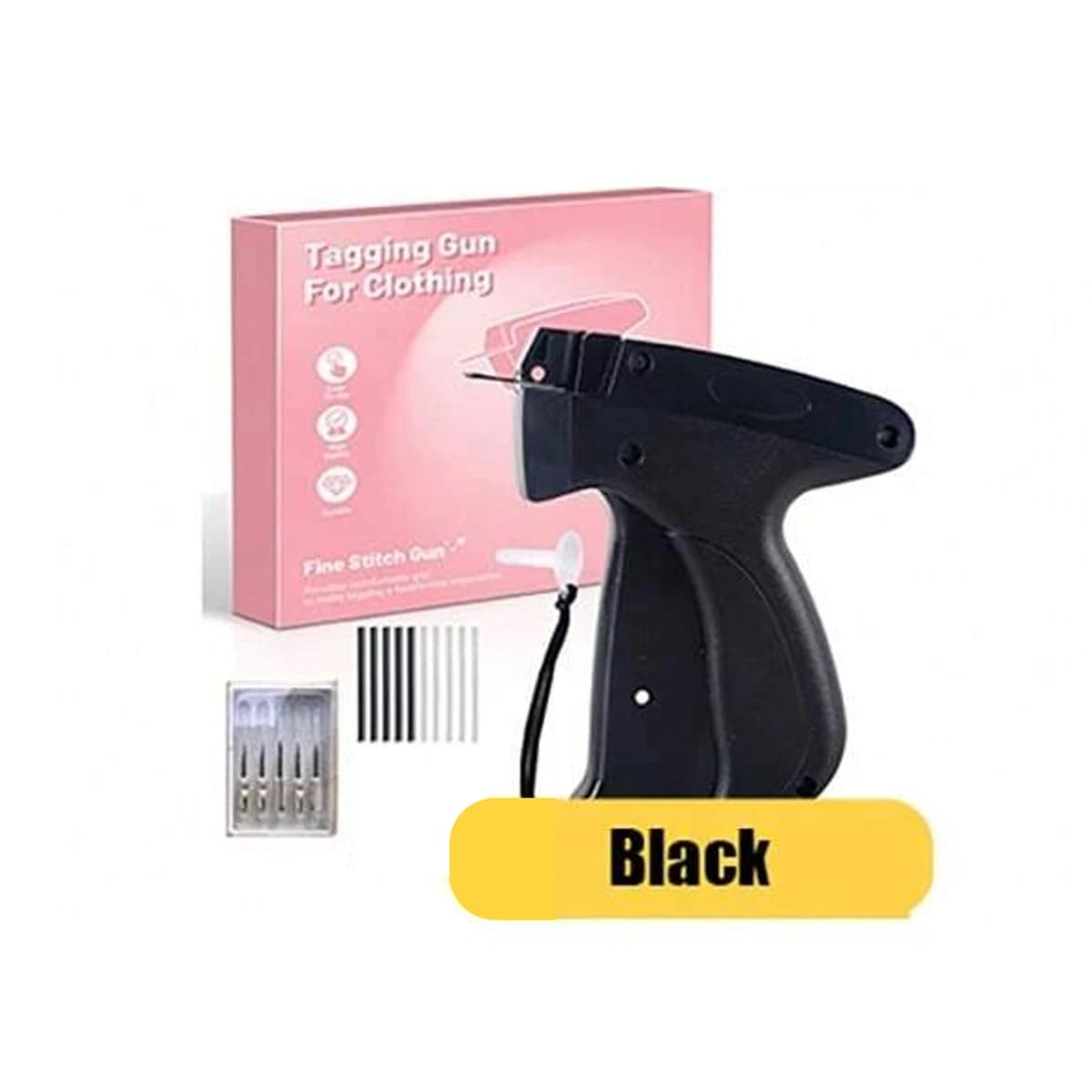1 Set of Quick Garment Repair Tools, Sewing Machine Accessories, Quilting Gun, Micro Sewing Gun, Mini Sewing Edge Gun, Micro Label Sewing Tools for Clothing (1 Label Gun + 6 Needles + 500 White and 500 Black Glue Needles)