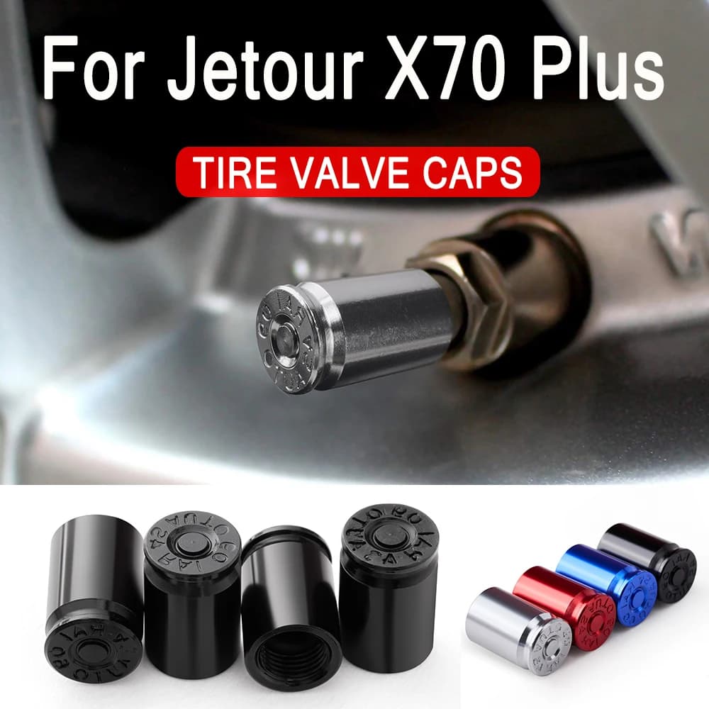 4 Pezzi Tappi Valvola Pneumatici Auto Impermeabili Antipolvere per Jetour X70 Plus 2020~2026 2022 2023 2024 2025