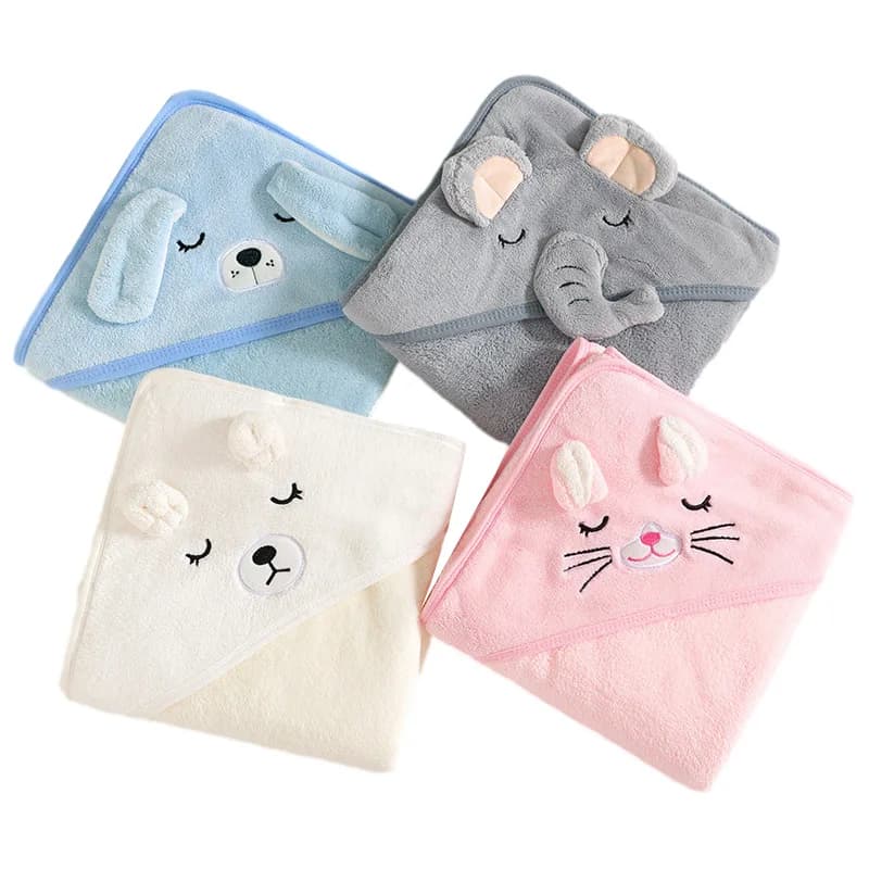 Asciugamani da Bagno per Bambini con Animali Cartoon, Morbido Asciugamano con Cappuccio per Neonati, Coperta Calda e Accappatoio per Bambini e Bambine