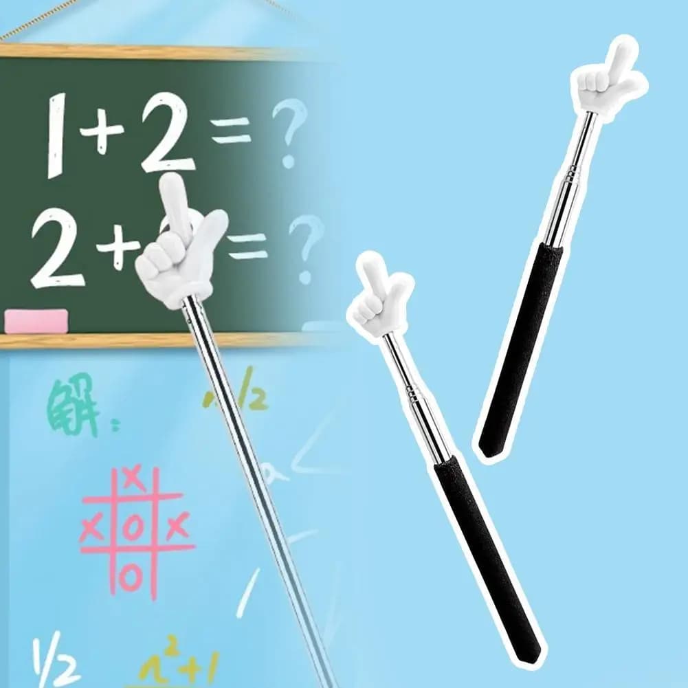 1PC puntatore didattico per ufficio scolastico in acciaio inossidabile asta telescopica design per dito bastoncino didattico bastoncini per lettura dito
