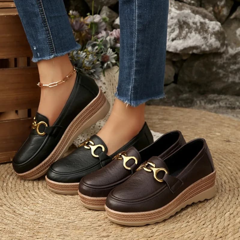 Scarpe casual da donna in pelle rovesciata Mocassini con plateau piatto firmati per donna Sneakers con zeppa Slip on Mocassini da donna Zapatos Mujer