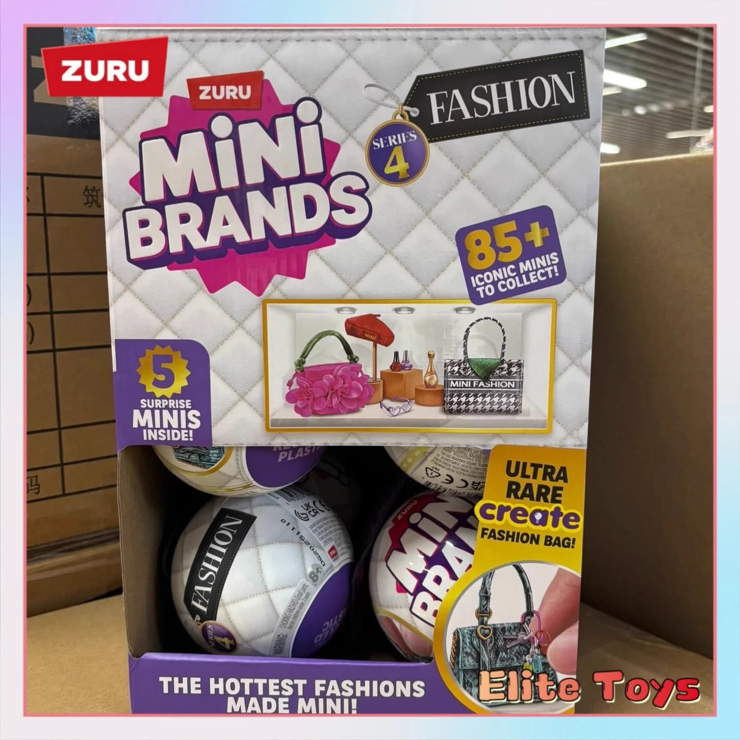 Zuru Mini Brands Fashion Series 4: Pallina Sorpresa Blind Box con Mini Borse, Scarpe e Vestiti - Giocattolo da Collezione per Appassionati di Moda