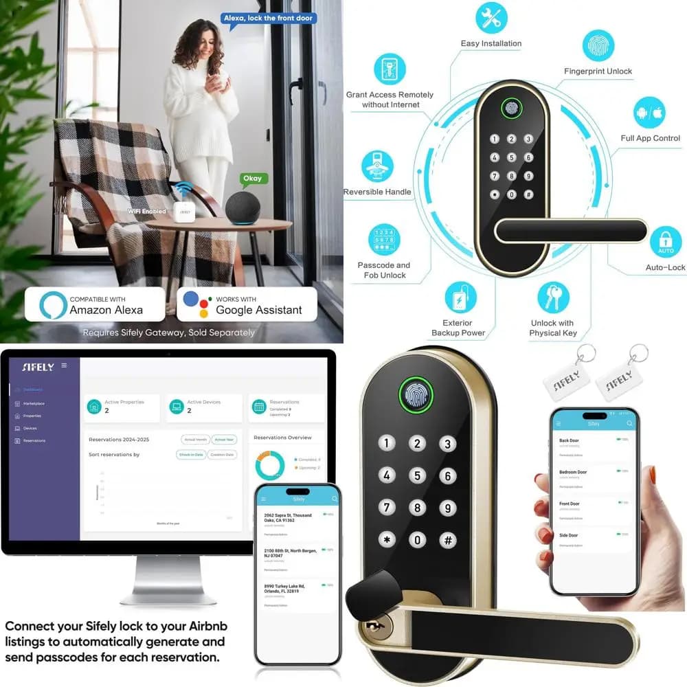 Serratura Intelligente con Maniglia e Tastierino - Accesso Bluetooth, App e Codice, Installazione Fai-da-Te, Compatibile con Alexa