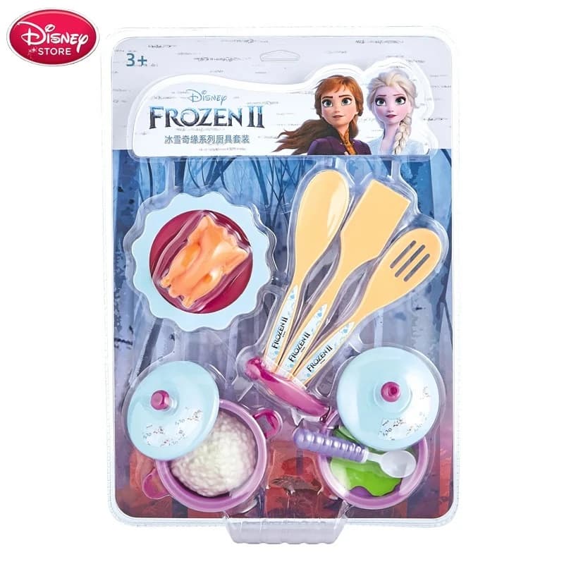 Frozen 2 Kitchen Toy Food Cookware Pot Pan Kids Pretend Cook Play Cake Stand Toys Kids Princess Anna Elsa Children Gift