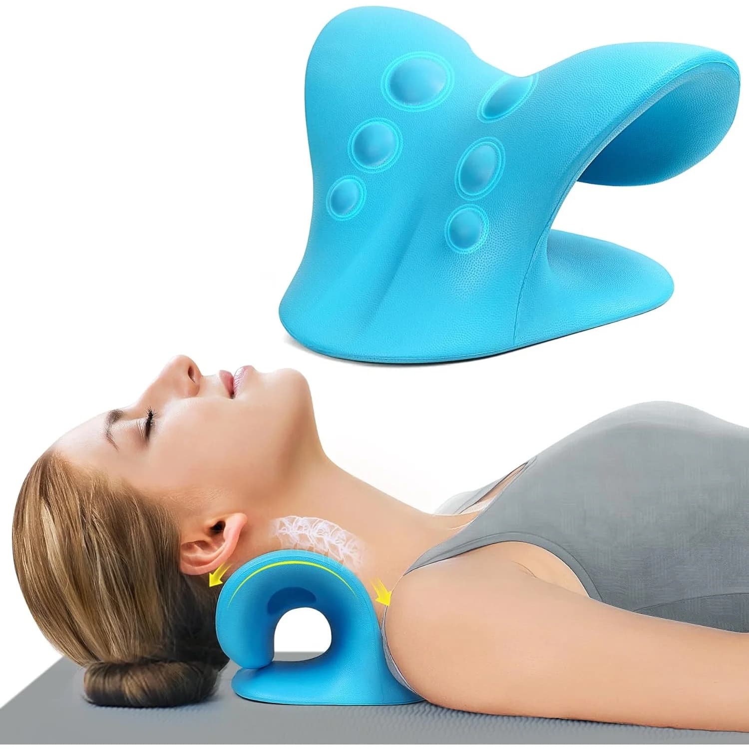 Dispositivo di Trazione Cervicale per Alleviare il Dolore al Collo e alle Spalle, Cuscino Rilassante per Muscoli e Sollievo dal Dolore TMJ