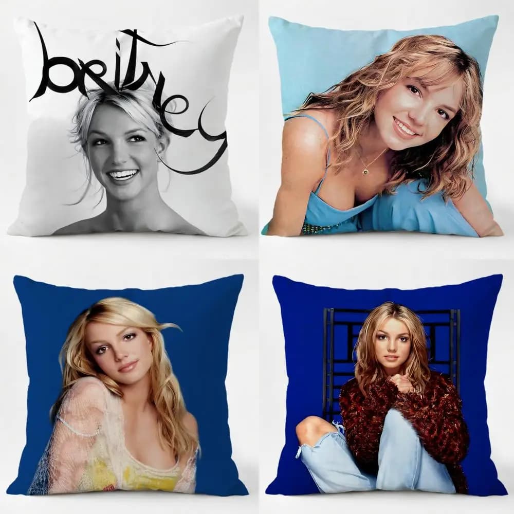 Federa per cuscino Singer B-Britney Spears, lavabile ogni giorno, in lino morbido, per divano letto, decorazione per la casa