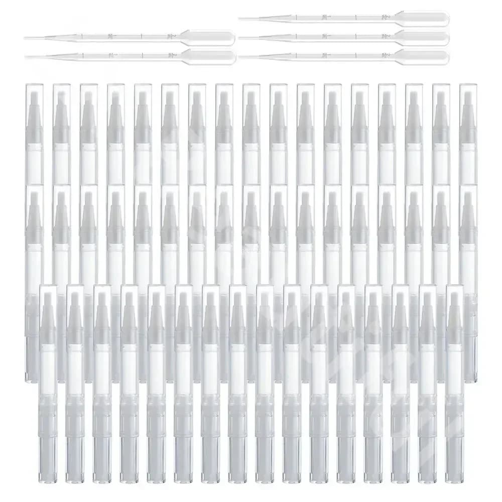 20/30/50pcs 3ML/5ML Penna vuota per olio per unghie con pennello Trasparente Torsione Penna per olio per cuticole Contenitore cosmetico Penna Lip Gloss Tubo