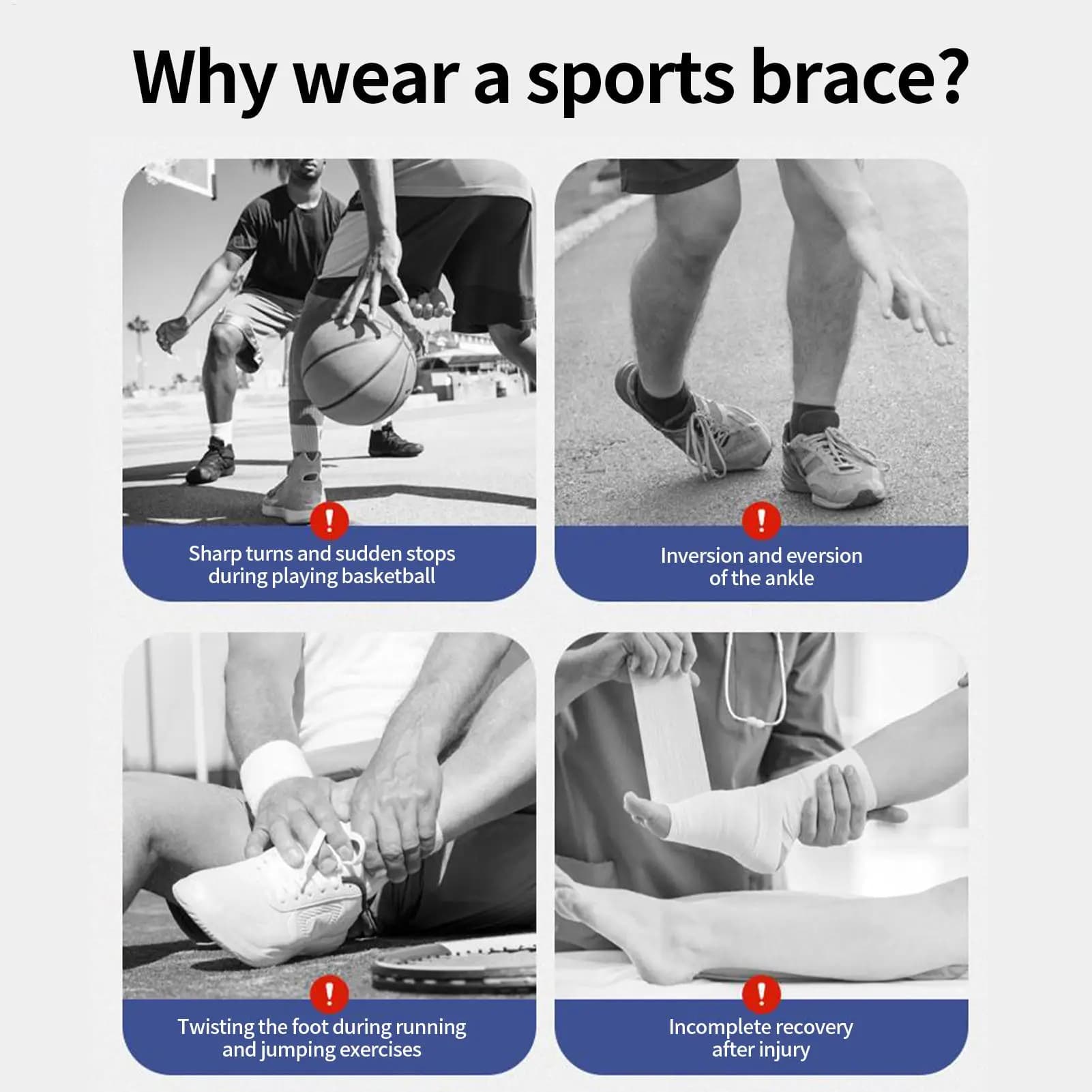 Supporto per caviglia distorsione Stabilizzatore per caviglia Avvolgimento stabilizzatore per piede protettivo regolabile per allenamento di corsa Allenamento di basket