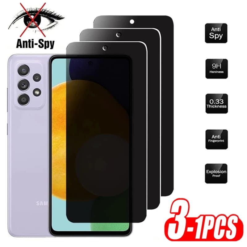 Protezione dello schermo anti-spia per Samsung S25 Ultra A56 5G A36 A26 A16 A54 A55 S24 S23 S22 Plus S21 S20 FE A14 A53 A52 A34 A35 Vetro