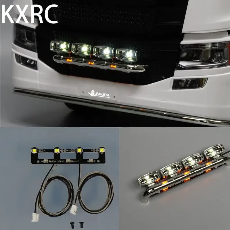 KXRC LED Front Face Spotlight PCB Lamp 7V per 1/14 Tamiya RC Truck Trailer Scania 770S 6 x4 56368 accessori per auto parti fai da te