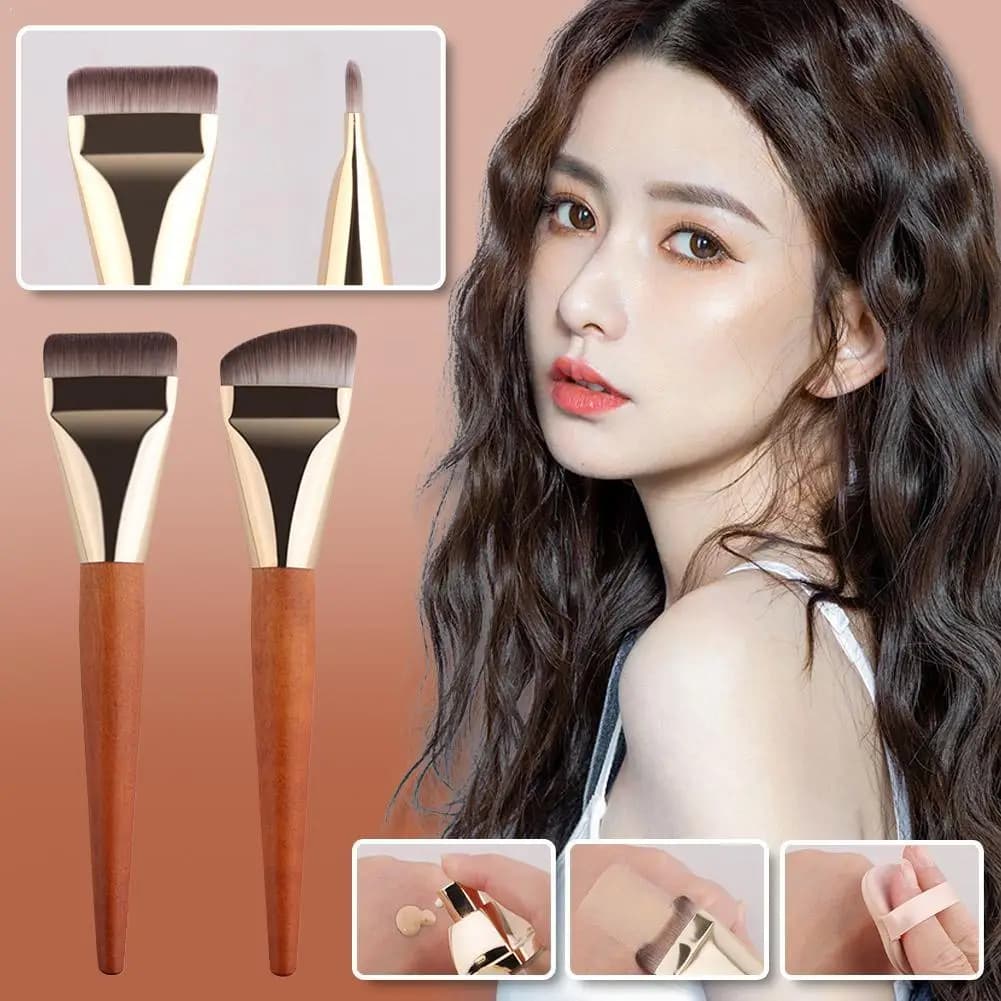 Brush for foundation with wooden handle BB makeup brushes ultra thin plates Background concealer Tool for makeup of natural appearance