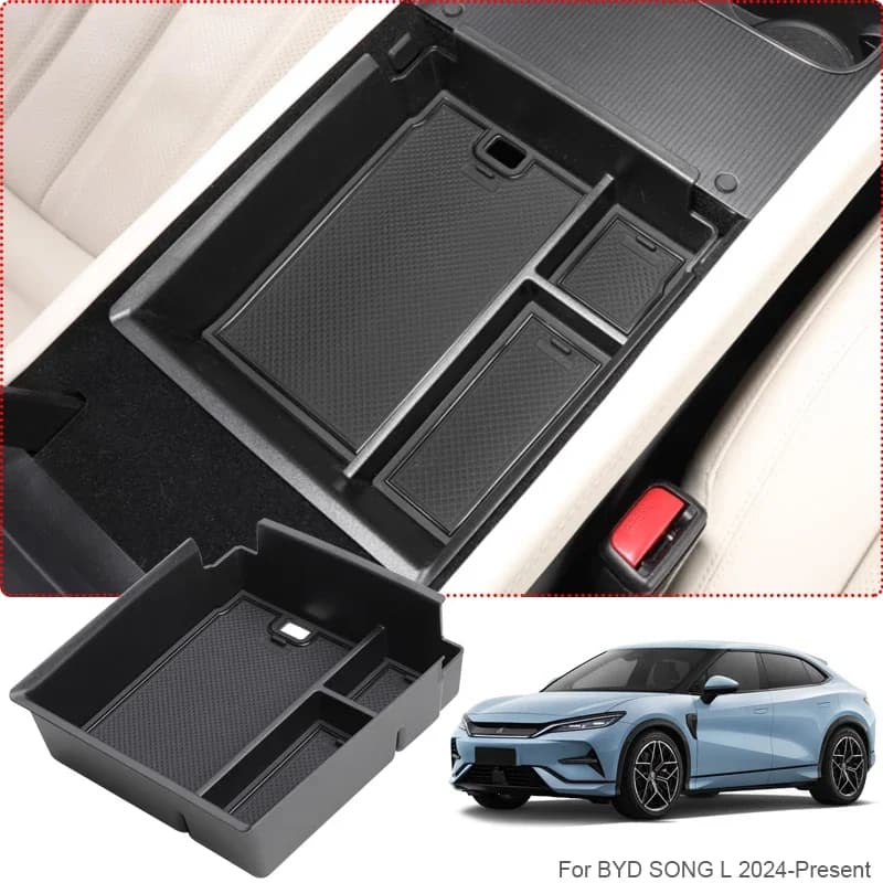 Per BYD SONG L 2024-Presente Auto Bracciolo Box di Stoccaggio Pad di Ricarica Senza Fili Auto Sotto Centrol Controllo Organizzatore Vassoio Accessorio