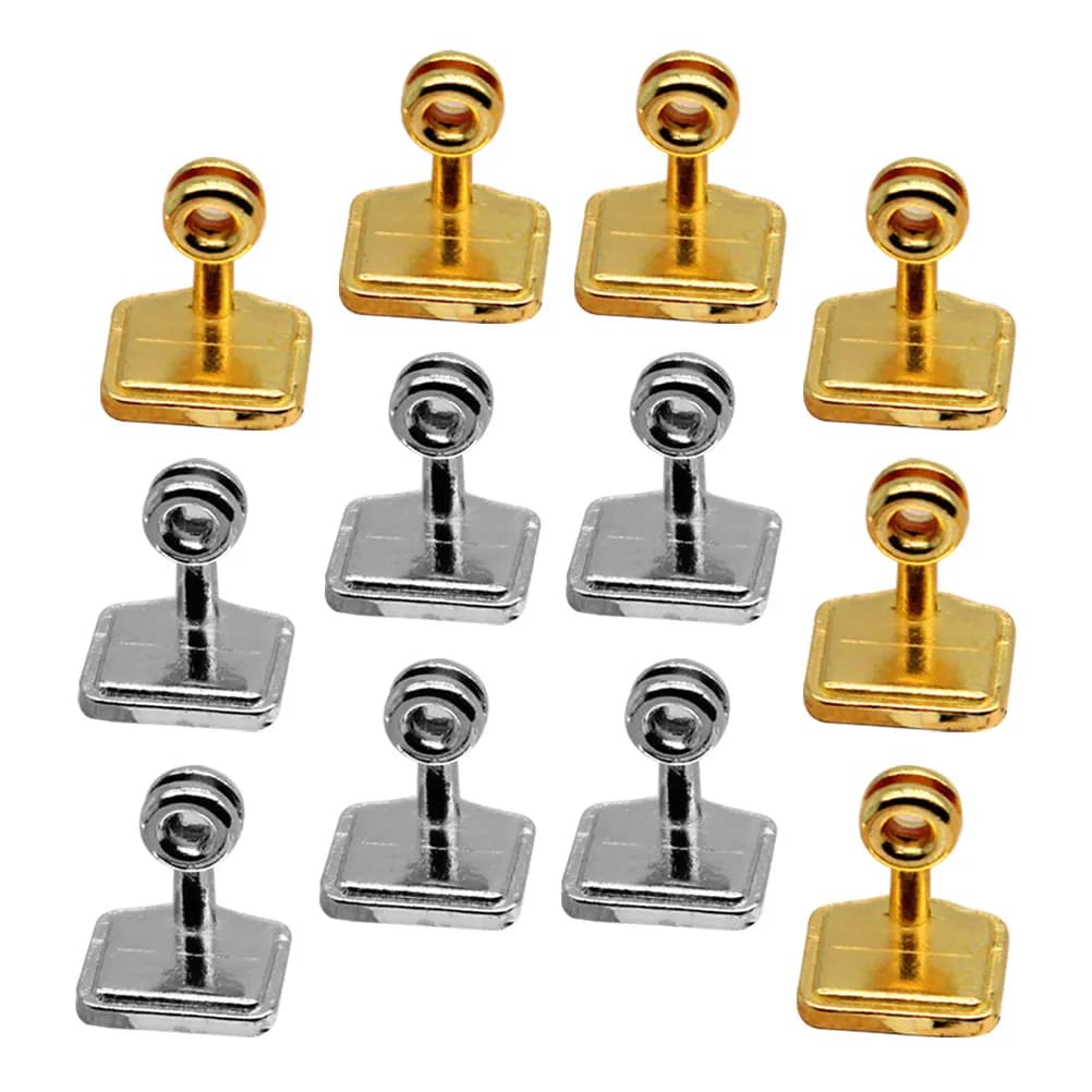 12 Pezzi Mini Espositori per Cartellini Prezzi in Lega, Supporti per Insegne per Decorazioni Micro Paesaggistiche, Accessori per Etichette in Miniatura
