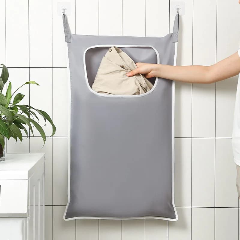 Hanging basket over the Organizer door to store dirty wall clothes to store bath toys
