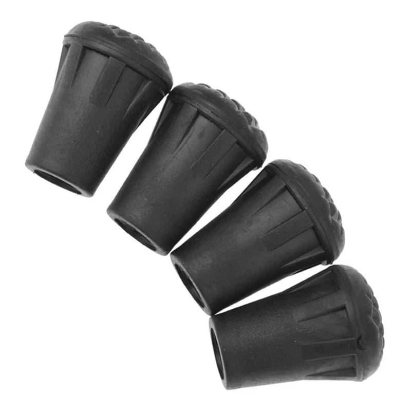 Set of trekking poles with interchangeable rubber tips for all types of walking and trekking poles
