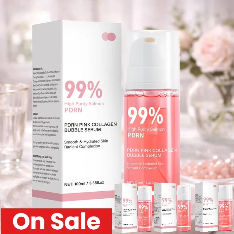 Siero Viso PDRN al Collagene Rosa 100ml, Alta Purezza 99%, Essenza Facciale a Basso Peso Molecolare ad Assorbimento Rapido, Idratante e Illuminante per Uso Quotidiano