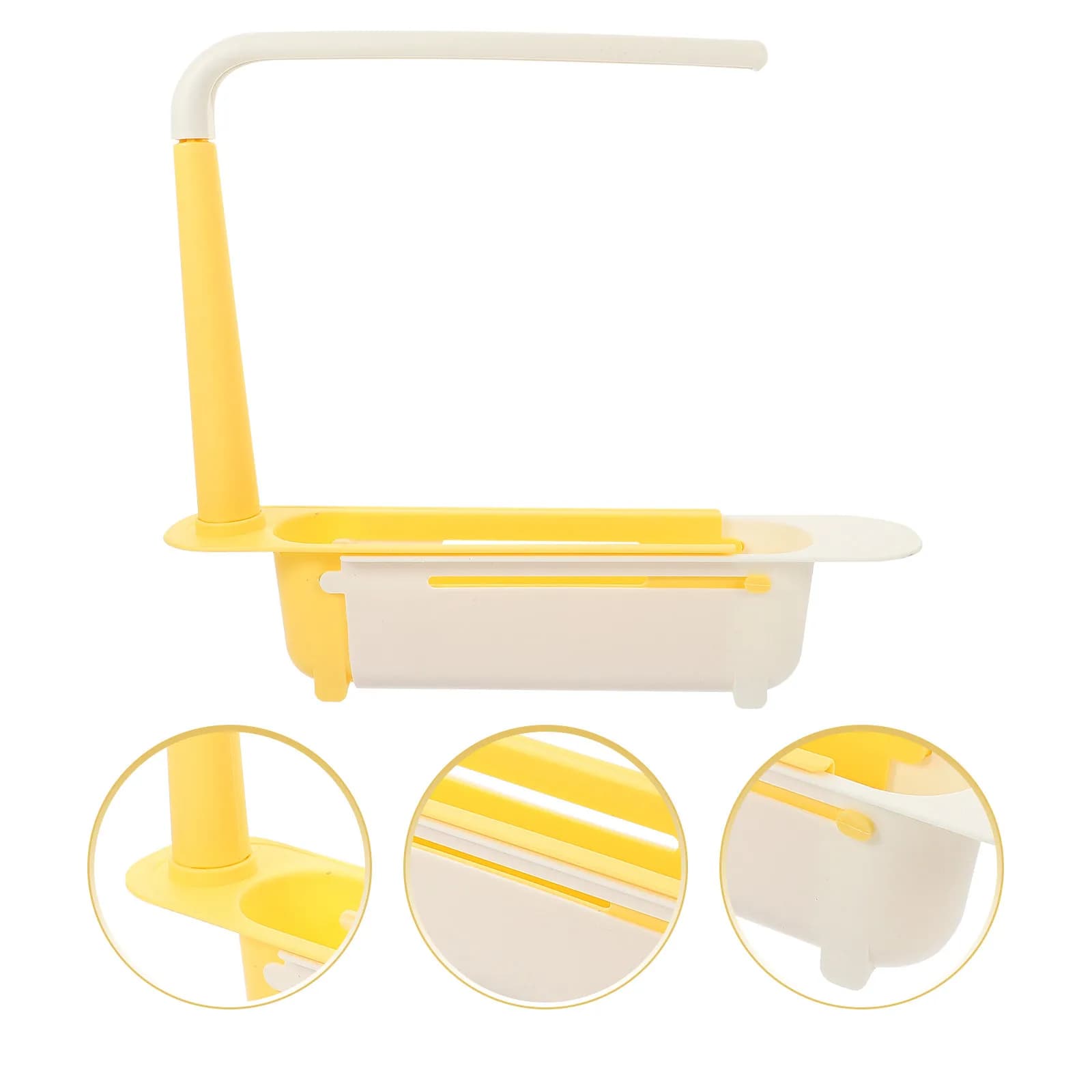Porta Spugna Telescopico Regolabile in Plastica per Lavello, Organizzatore per Utensili da Cucina, Porta Spugne per Cucina e Bagno