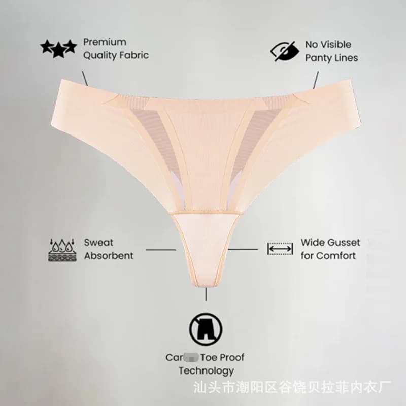 Mutandine sexy perizoma da donna a vita bassa perizoma bikini lingerie traspirante controllo della pancia biancheria intima senza cuciture no show confortevole
