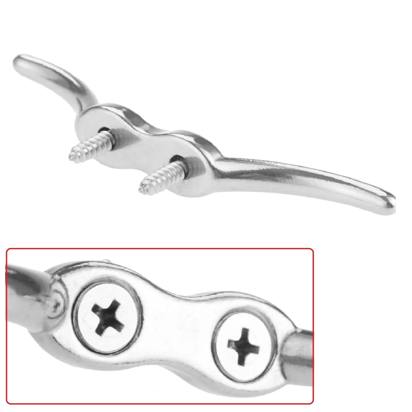 Stainless Steel 4 Inch Marine Flagpole Cleat Fixed Hook Flag Rope Cleat Plug Halyard Boats Securing Tie Down Docks Tarps Awnings