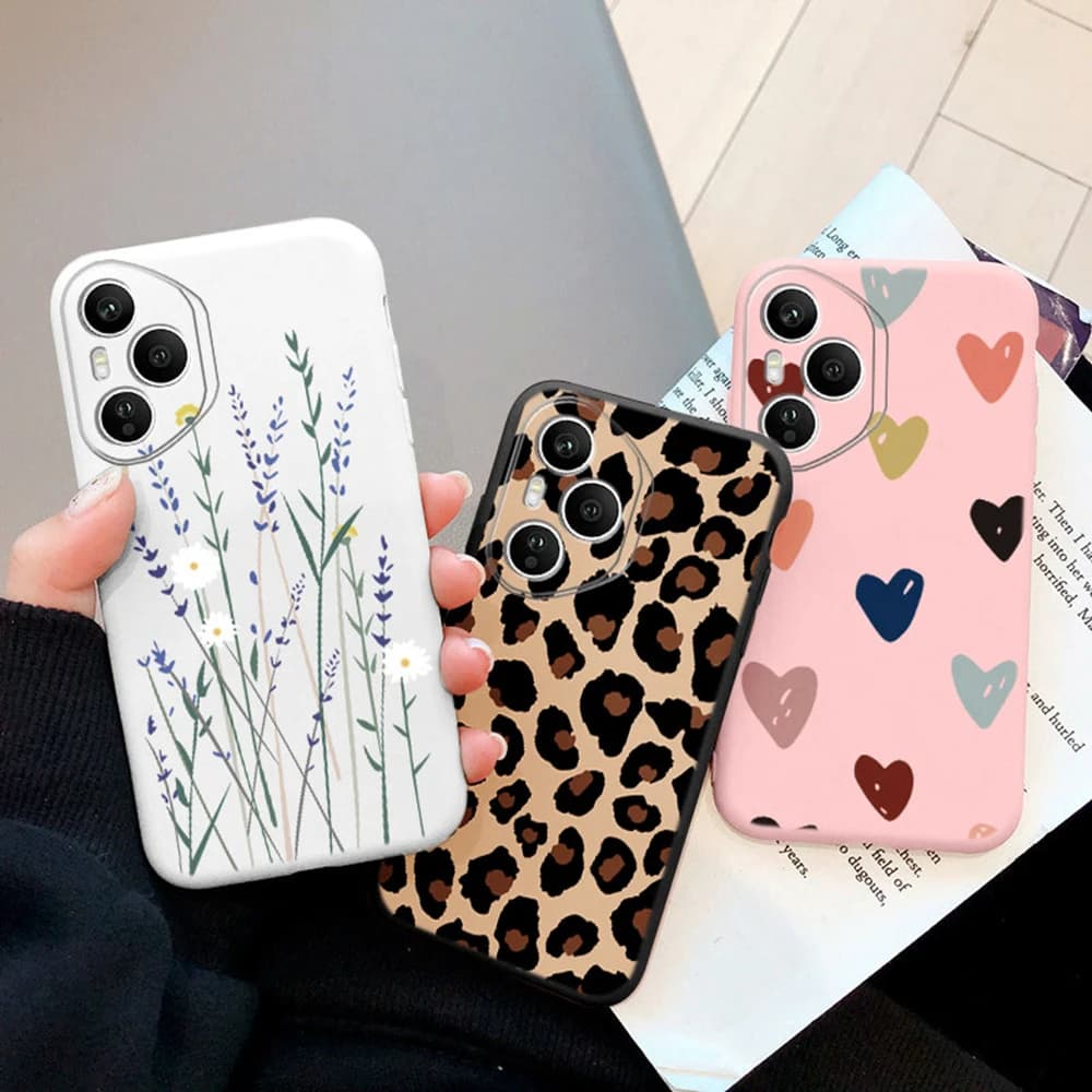 Love Heart Leopard Plant Rose Pattern Phone Case For Honor 400 Lite Daisy Shockproof Soft Cover For Honor 400 Pro Smart Silicone