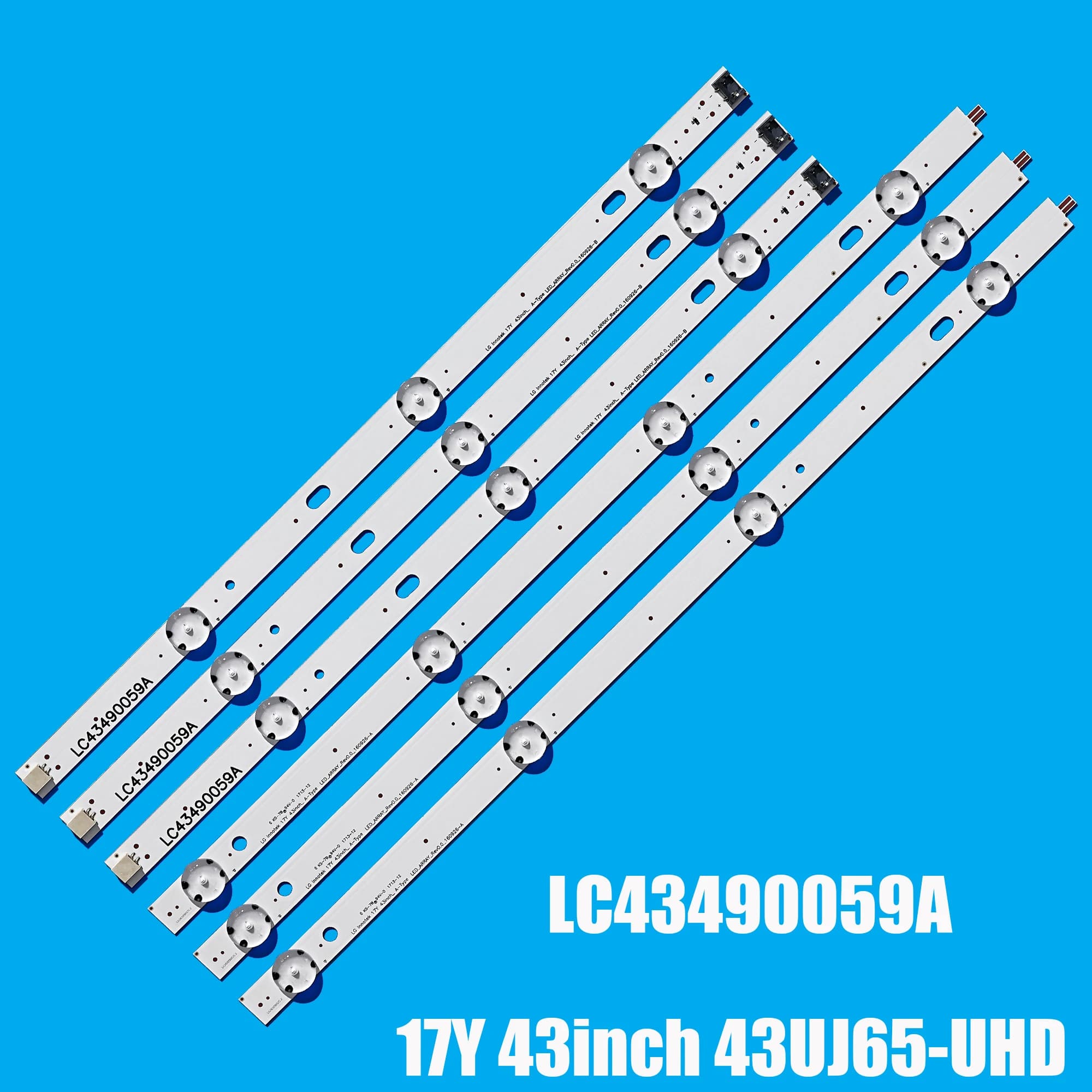 Striscia di retroilluminazione a LED per 43UJ635V 43UK6300PLB 43UJ651V 43UJ634V 43UJ630V 43UJ561V 43UJ655V LC 43490059 Un LC 43490058 A