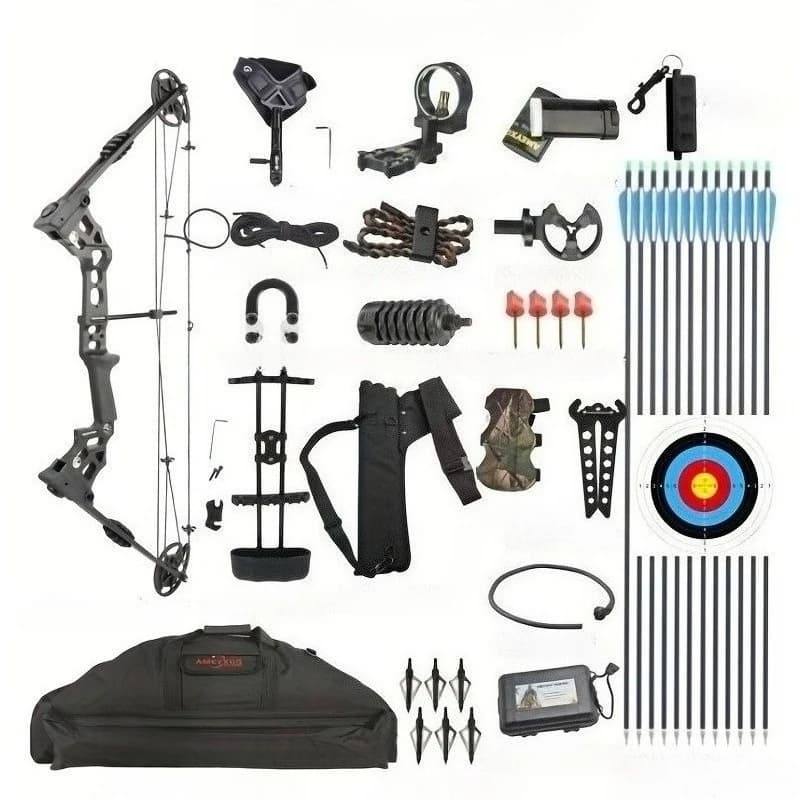 X8 Tiro con l'arco Arco composto nero 20-70 libbre Let-off 70% Arco da caccia Bersaglio da tiro Mano destra Mano sinistra Disegna Lunghezza 24-30 pollici.