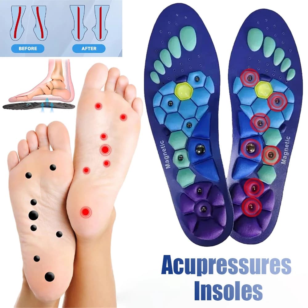 Terapia magnetica Solette sportive Solette per massaggio digitopressione Soletta di supporto per arco plantare Cuscinetti per scarpe anti-fatica Perdita di peso Dimagrante