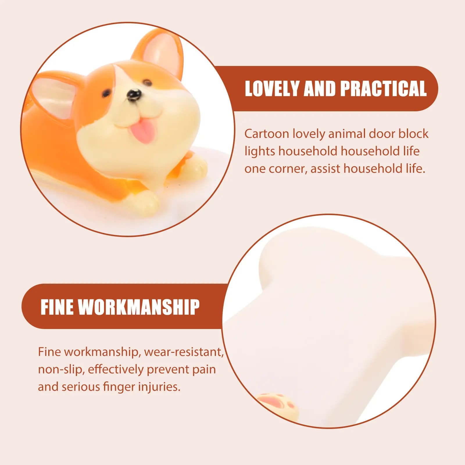 Cartoon Kids Door Stop Adorn Animals Anti-Slip Door Stopper Anti-Collision Doorstop for Secure Home Use