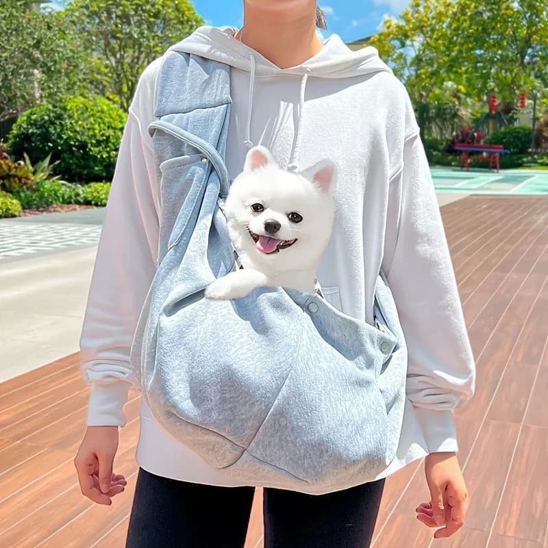 Borsa a Tracolla per Animali Domestici, Borsa da Viaggio Portatile per Gatti e Cuccioli, Comoda Borsa in Cotone per Trasporto Cani