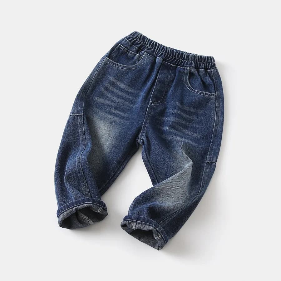 Nuovi Jeans Classici Lavati per Ragazzi 2026, Pantaloni in Denim Vintage a Tinta Unita, Casual per Primavera e Autunno