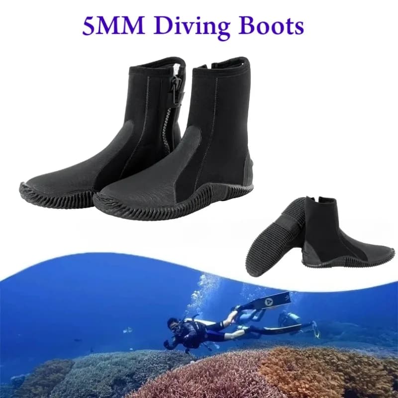 With Side Hinge 5mm Neoprene Dive Boots Men Women Snorkeling Scuba Diving Accessories for Water Sports