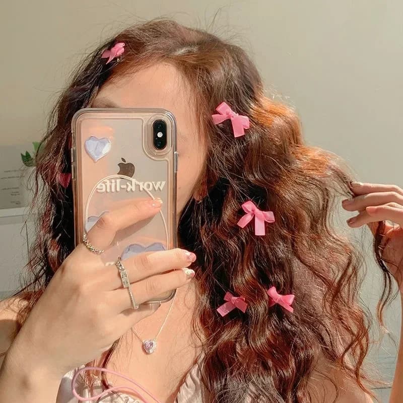 6pcs Ribbon Bow Hair Clips Ballet Sweet Bowknot Hairpins Bang Clip Korean Girls Mini Grabs Clips Women Headwear Hair Accessories