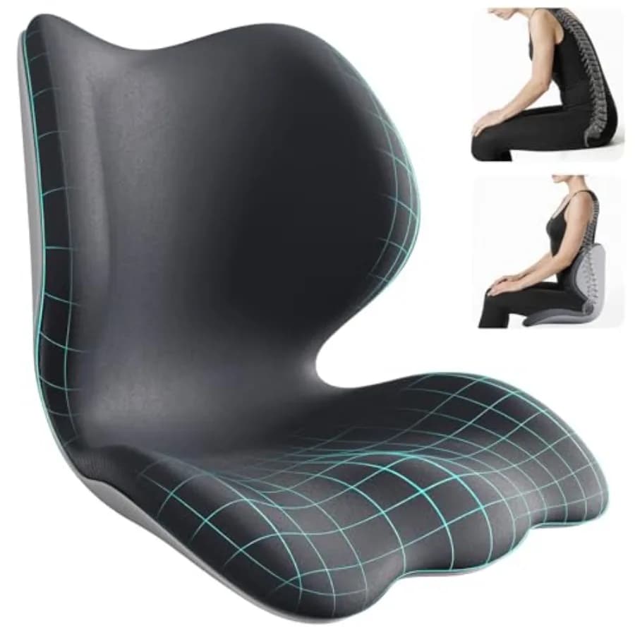 Cuscino Ergonomico di Supporto Lombare per Sedia a Rotelle da Ufficio, Supporto Posturale per Sedute Prolungate, Sistema Lombare in Memory Foam Extra Spesso