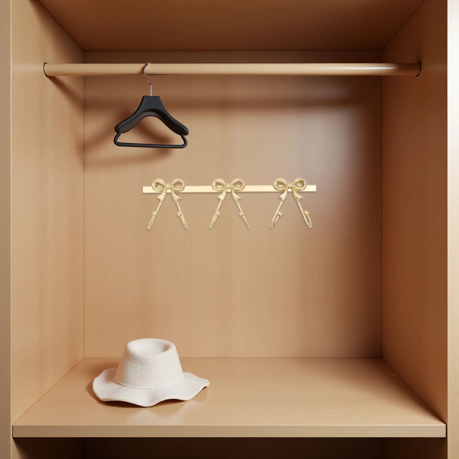 Metal Bowknot Wall Hook Gold Decorative Bow Towel Organizer Rack Bathrobe Hook Coat Hat Bag Holder Rustic Storage