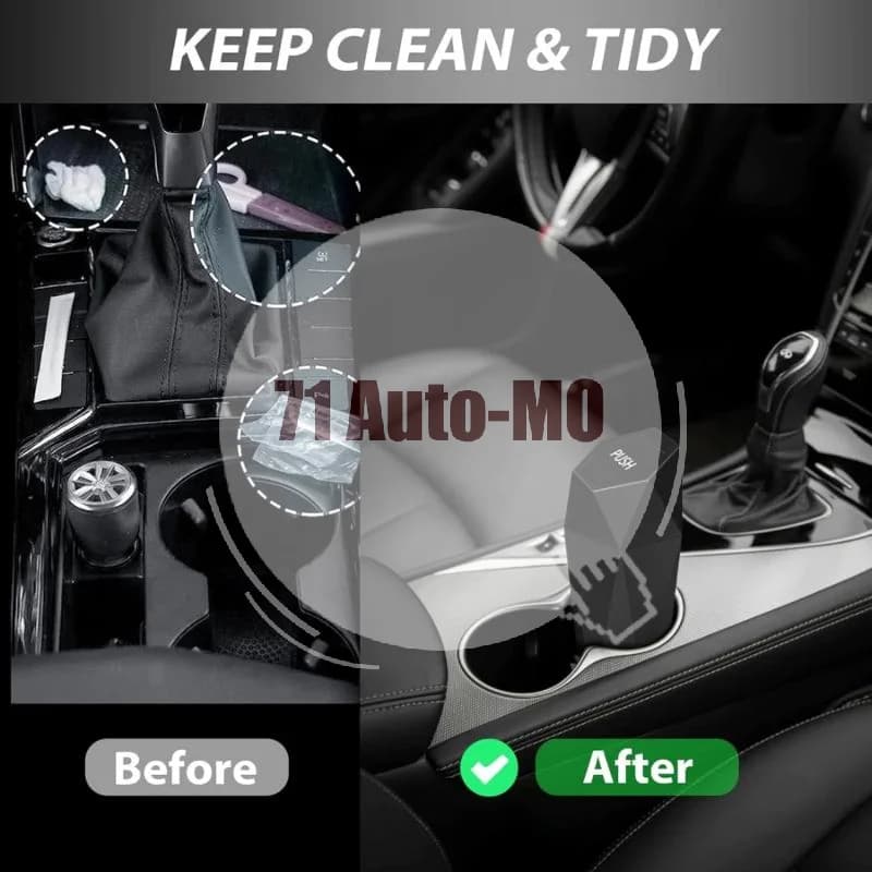 Car Interior Trash Can Easy Empty With Lid Universal Vehicle Storage Container Portable Car Organizer Accessory for Drivers