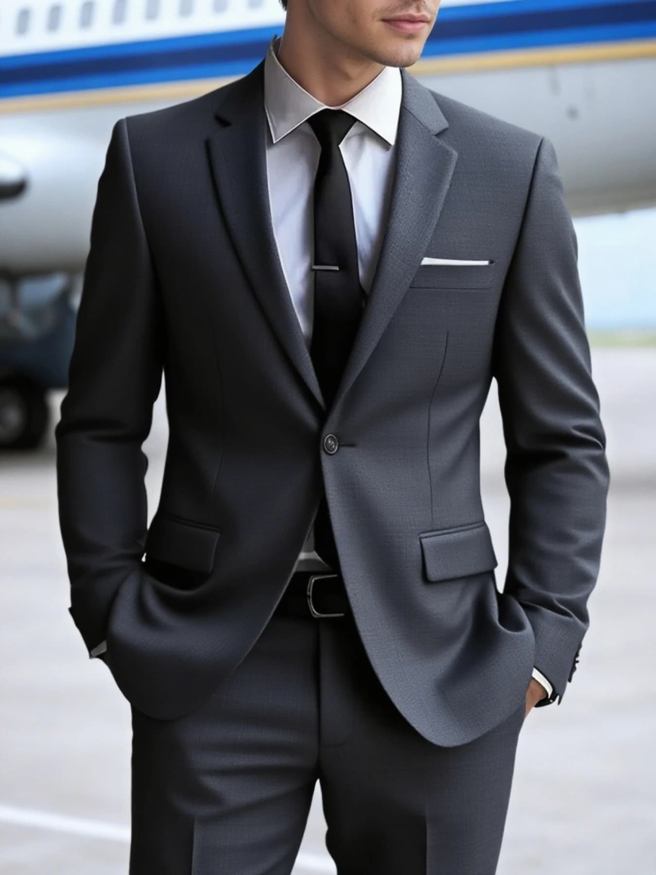Set di 2 completi eleganti da uomo, giacca e pantaloni, design alla moda per matrimoni, feste ed eventi