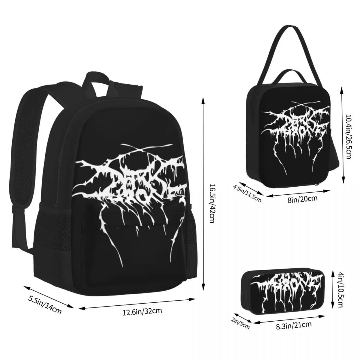 Zaini Darkthrone Norwegian Black Metal Band, borse da scuola per studenti, zaino per bambini, borsa per il pranzo, borsa per penne, set da tre pezzi