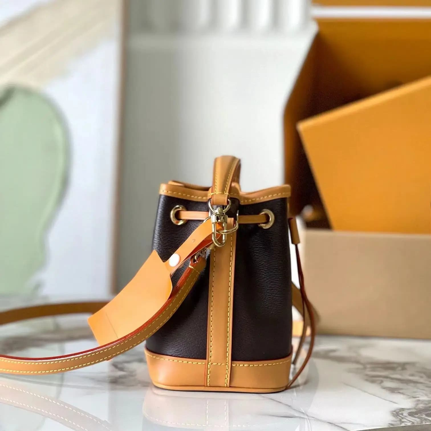 Monogram Canvas Mini Bucket Handbag, Luxury Multi-Way Mini Handbag