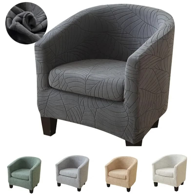 Foglie Jacquard Club Copridivano Tinta unita Tub Chair Case Fodere per poltrona elasticizzate Cuscino per divano singolo all-inclusive Casa
