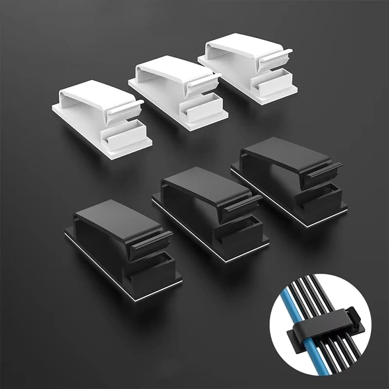 Clip autoadesive per la gestione dei cavi, 10 pezzi, organizer per cavi, supporto per cavi per TV, PC, cavo Ethernet, scrivania, casa, ufficio.