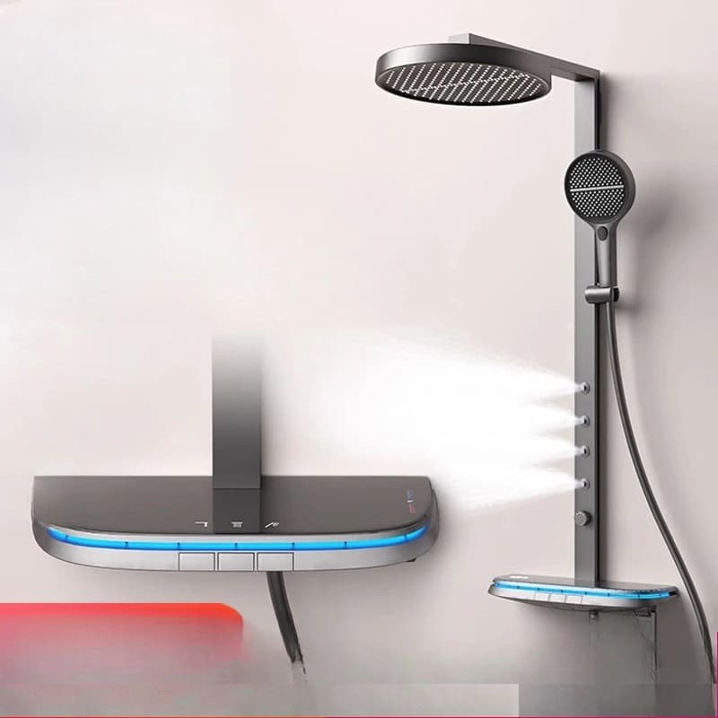 Set doccia termostatico, soffione a getto verticale per bagno domestico, doccia pressurizzata.