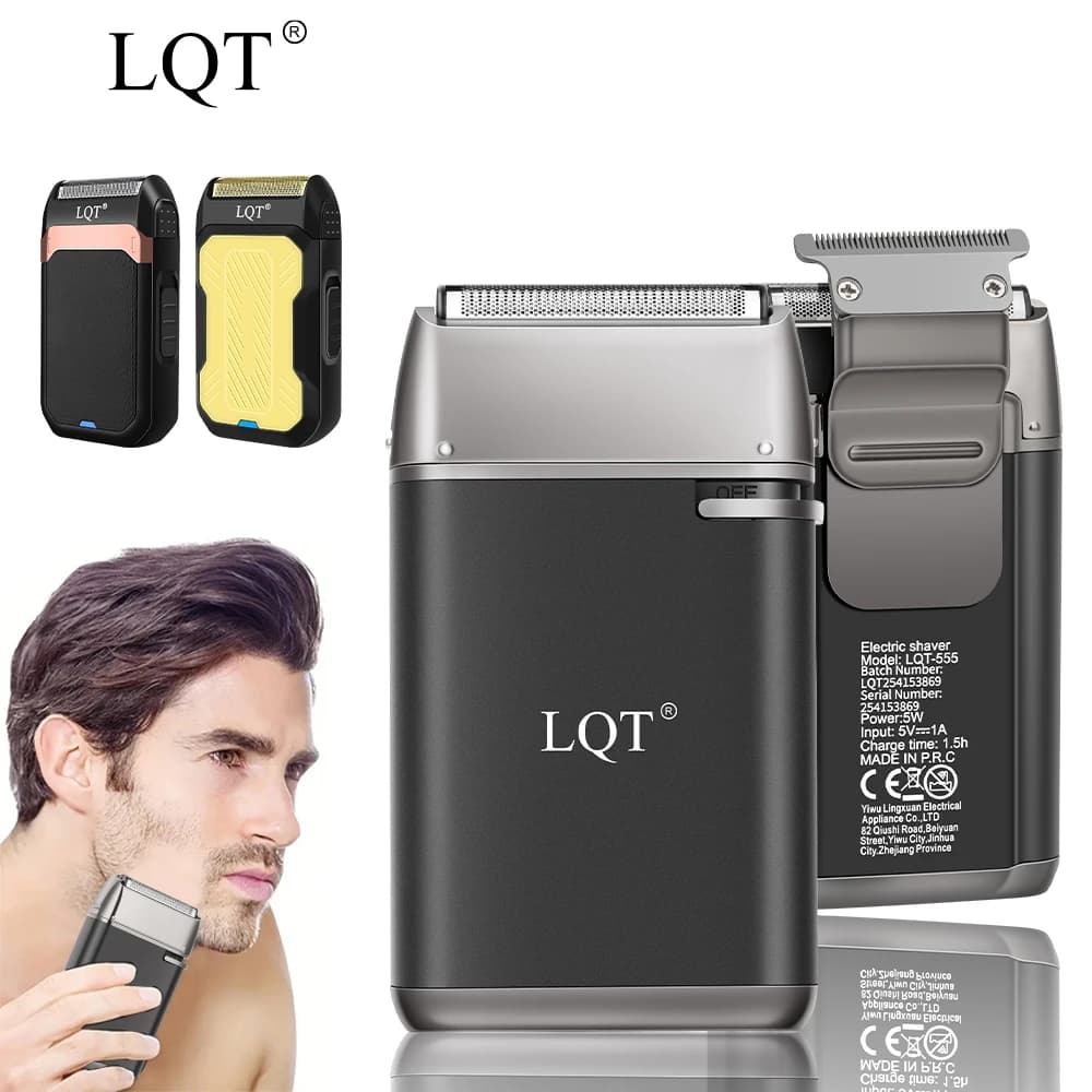 LQT alternative electric razor for man, rechargeable regulator via USB, wireless razor, gift for father and men's party